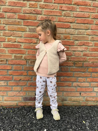 Gerüschtes Langarm-Rippstrickshirt (rosa)