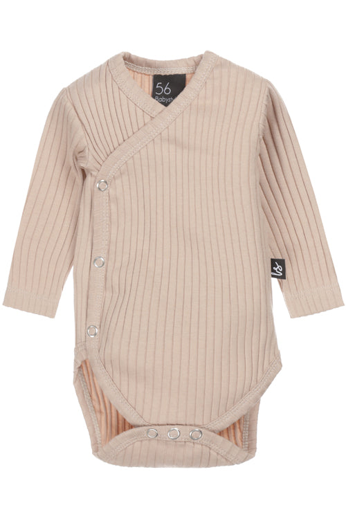 Overslag romper groovy rib (almond)