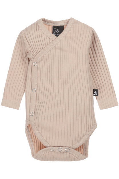Overslag romper groovy rib (almond)