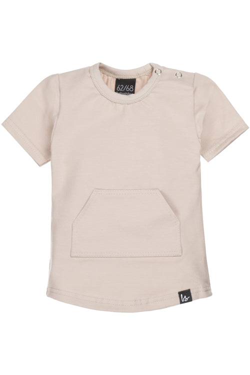 Pocket-T-Shirt Sand (abgerundeter Rücken)