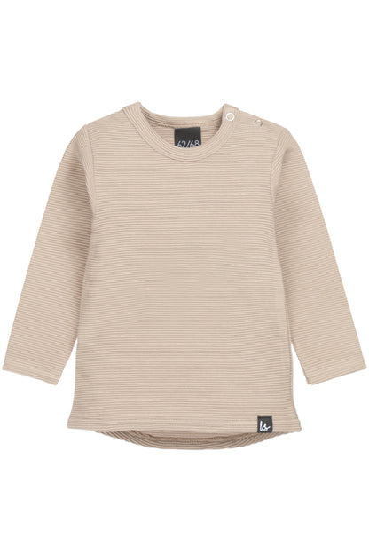 Geripptes Langarmshirt (beige)