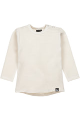 Rippstrick-Langarmshirt (Sand) (abgerundeter Rücken)