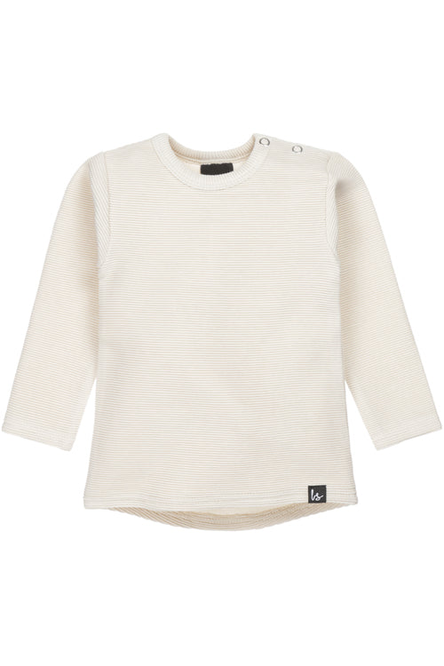 Rippstrick-Langarmshirt (Sand) (abgerundeter Rücken)
