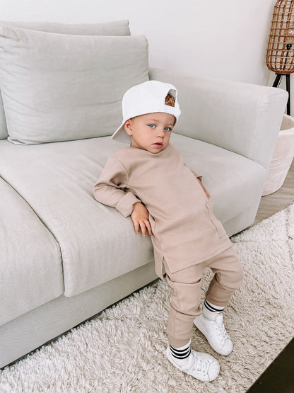 Langärmliger Rippstrick (beige)