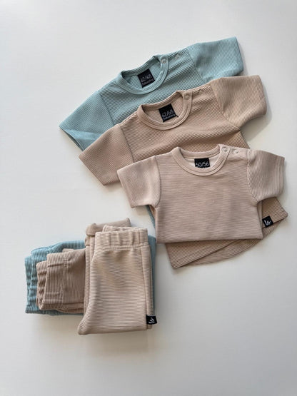 Rib t-shirt (rounded back) (sand) 50/56