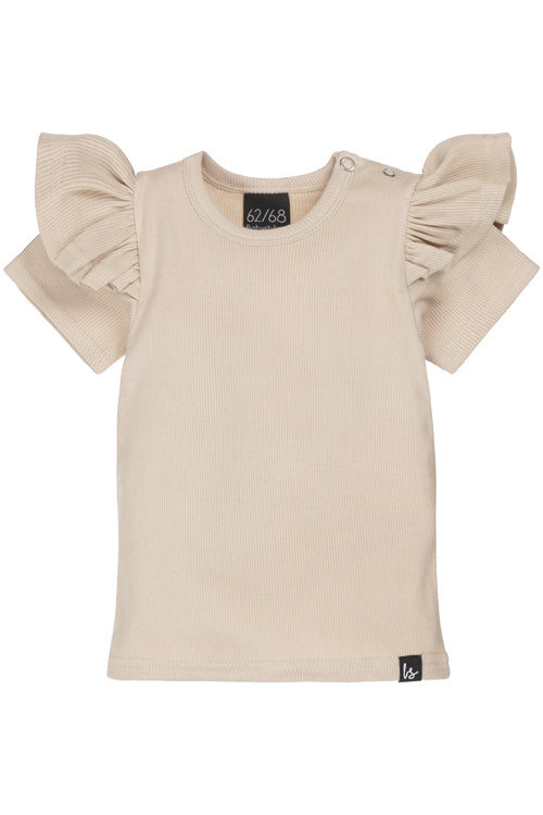 Ruffle t-shirt rib (sand)