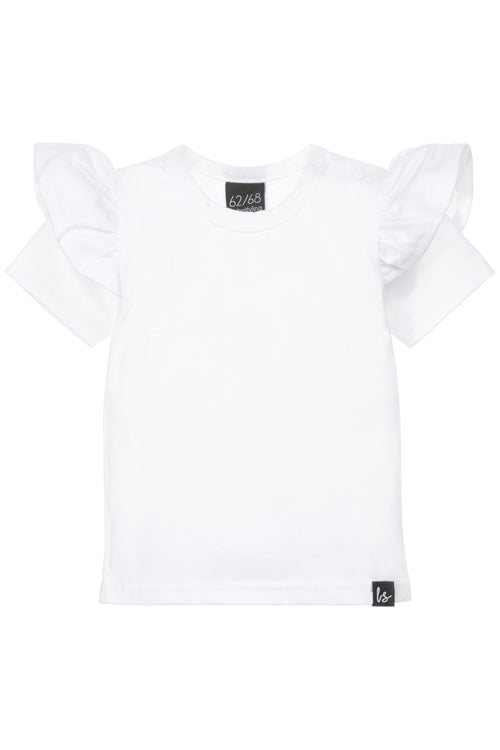Ruffle t-shirt wit