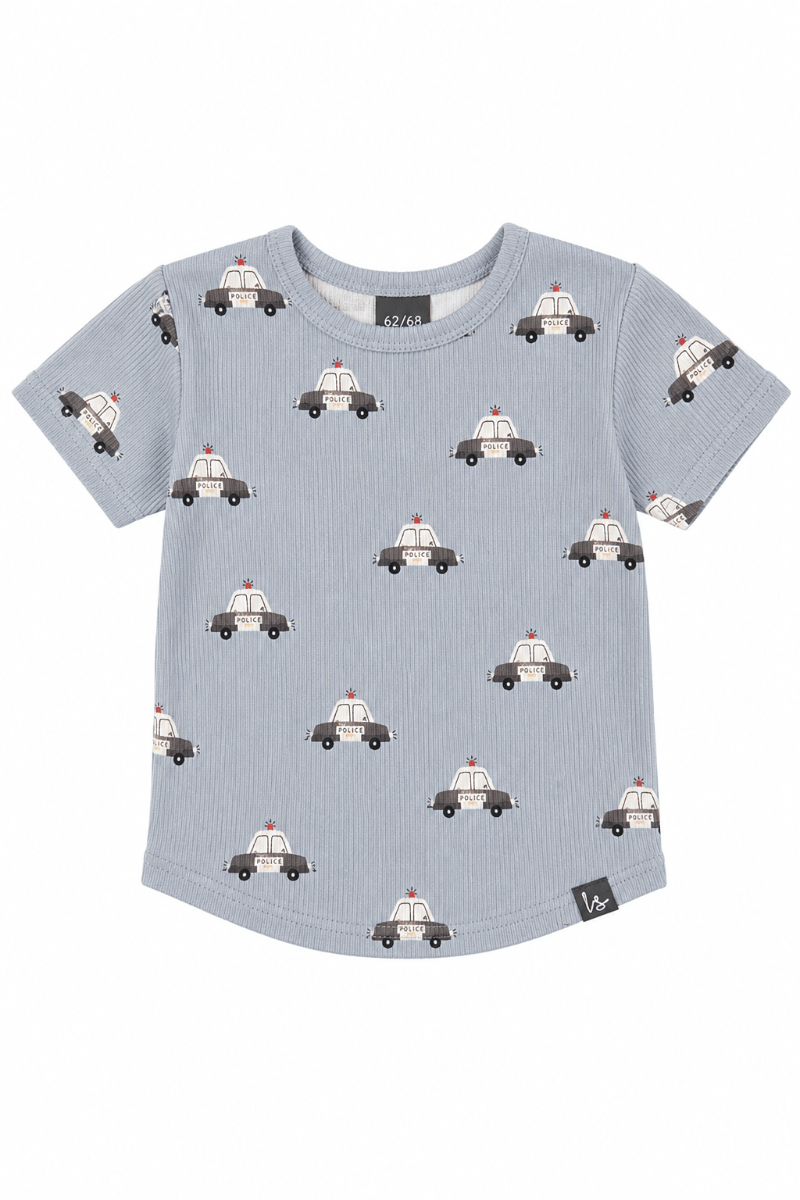 Rib jersey t-shirt politieauto