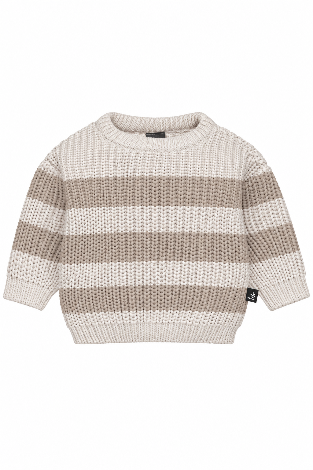 Gestrickter Pullover gestreift helles Eichenholz VORBESTELLUNG