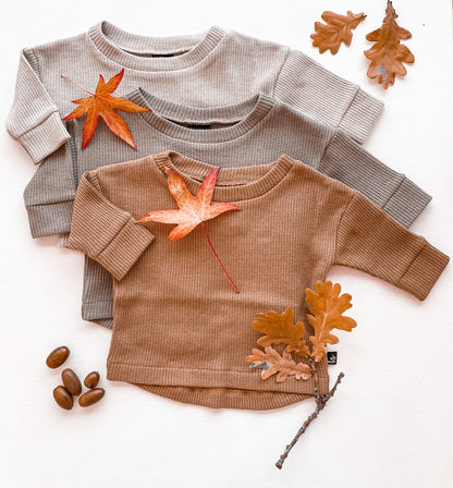 Subtly knitted sweater (loose fit) (light oak)
