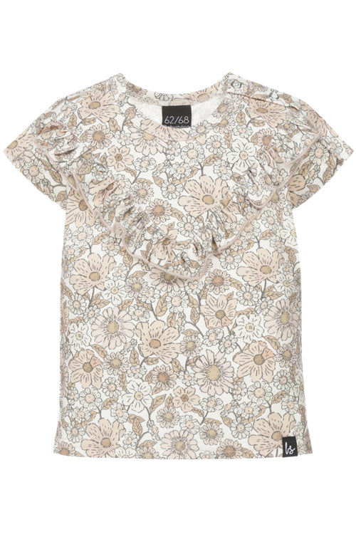V-shape ruffle t-shirt vintage garden