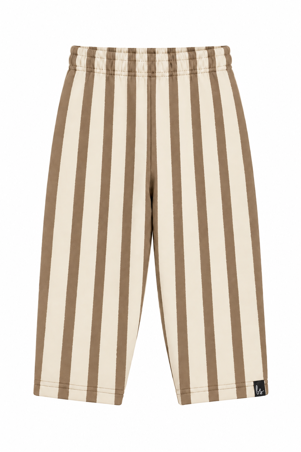 Weite Hose mit Streifen am Saum kaki VORBESTELLUNG