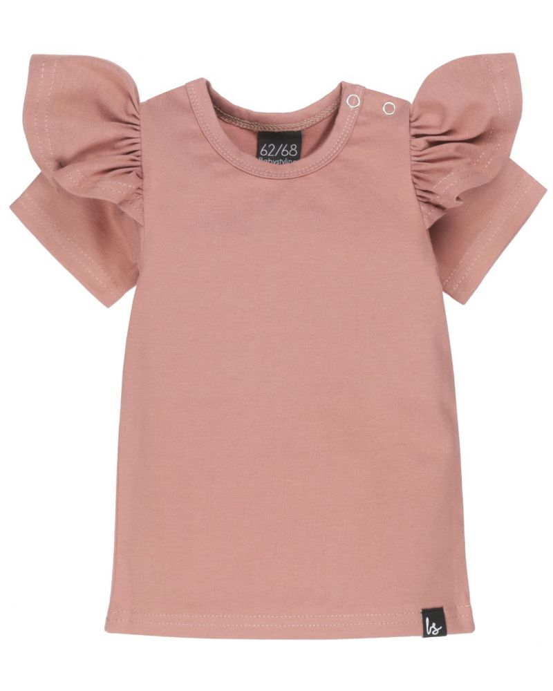 Ruffle t-shirt roze) - Babystyling.nl